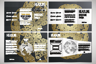 一套三折的宣传册设计模板，双面图片下载