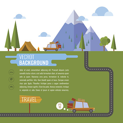 汽车旅行的背景。图片下载