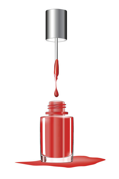指甲油瓶子。指甲艺术。修指甲。泄漏。飞溅。下降。红色的图片下载
