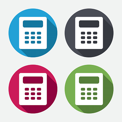 计算器标志图标。记账符号。图片下载