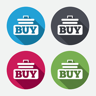 购买信号图标。网上购物车购买按钮。图片下载