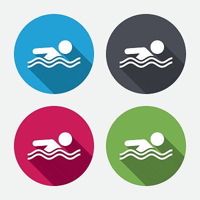 游泳标志图标。池游泳的象征。图片下载