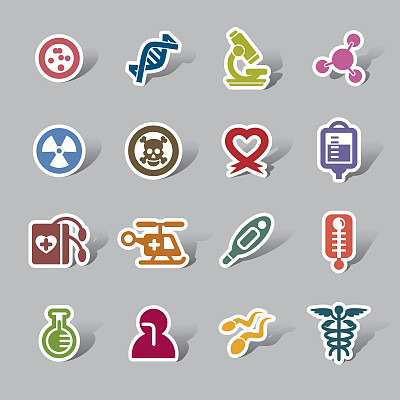 医用彩色图标标签图片下载