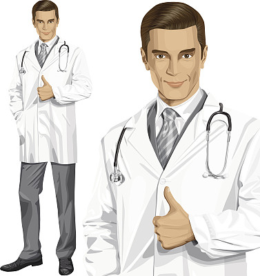 带听诊器的矢量医生图片下载