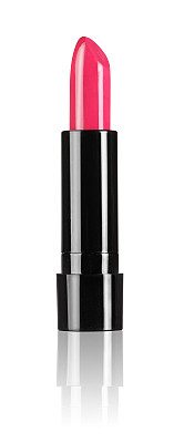 红色闪亮的口红孤立在白色的背景图片下载