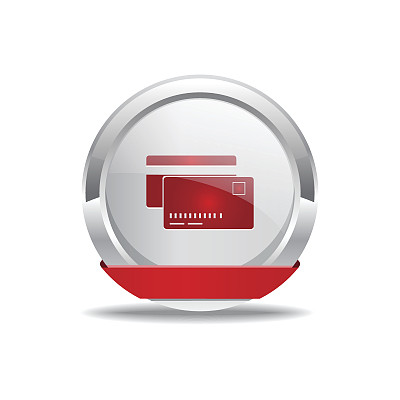 信用卡红色矢量图标按钮图片下载