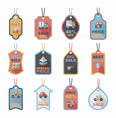 运输标签平面设计背景集，eps10图片下载