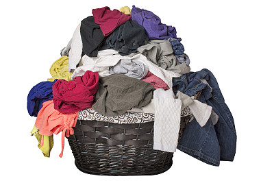 脏衣服在篮子里图片下载