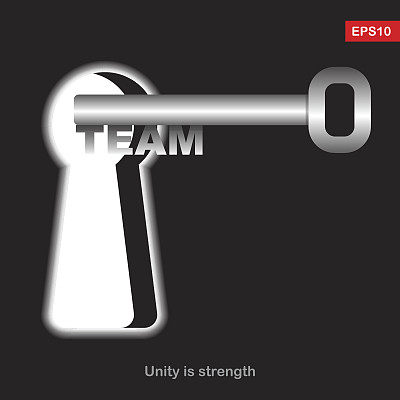 关键小组前往成功的钥匙孔矢量图片下载