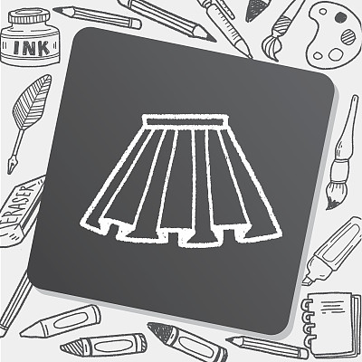 涂鸦百褶裙图片下载