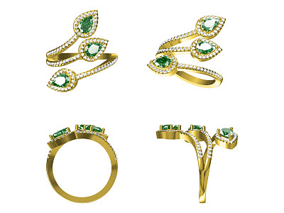 钻石订婚戒指孤立在白色背景图片下载