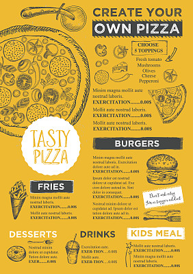 餐厅咖啡厅菜单，模板设计。图片下载