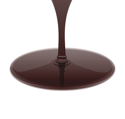 融化的热巧克力糖浆漏在白色的背景上。矢量图图片下载