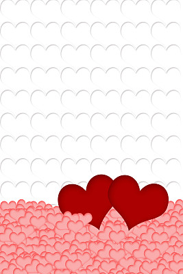 红色，粉色和白色的心背景图片下载
