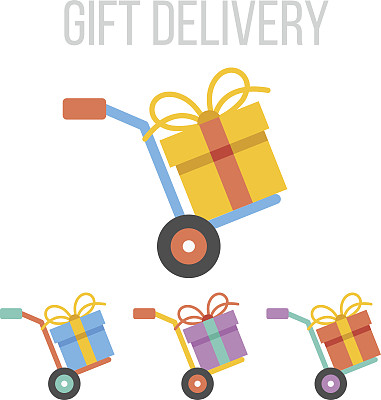 矢量礼品交付图标图片下载
