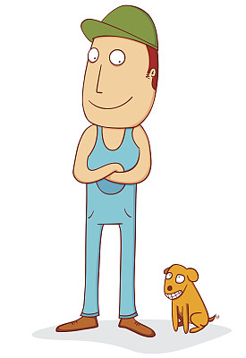 站在宠物身边图片下载