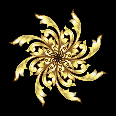 金色的花朵图案图片下载