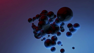 抽象3D背景暗黑红蓝球图片下载