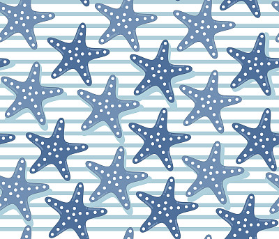 彩色海星条纹图案，卡通风格。图片下载