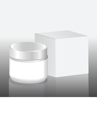 化妆品包装，白色膏霜瓶，白色盒装图片下载