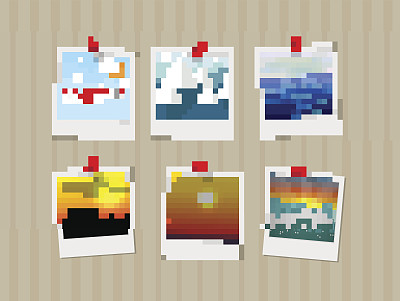 旅游照片钉在墙上图片下载