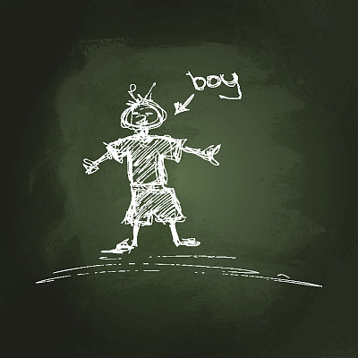 一个男孩的素描图片下载