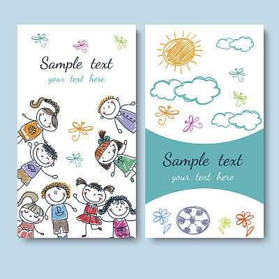 有孩子照片的名片图片下载