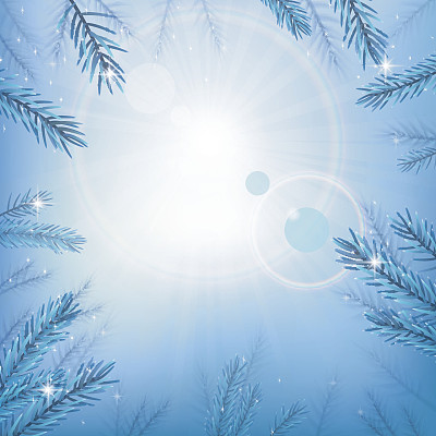 湛蓝的天空，灿烂的阳光和树木图片下载