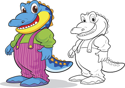 可爱的鳄鱼卡通吉祥物图片下载