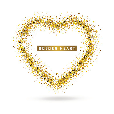 矢量黄金心透明的背景图片下载