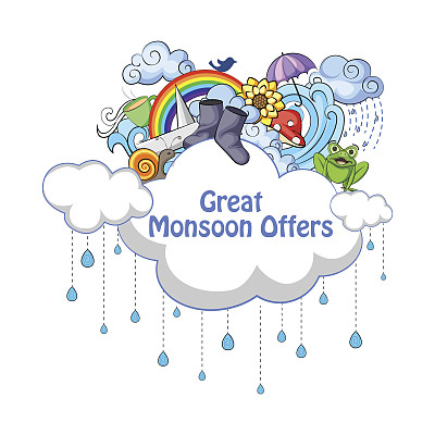 快乐季雨促销活动提供促销及广告横幅图片下载