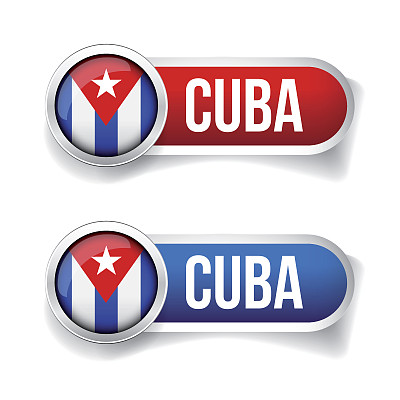 古巴国旗按钮图片下载