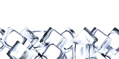 白色背景上有很多孤立的冰块。矢量边界。图片下载