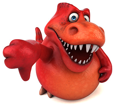 有趣的恐龙- 3D插图图片下载