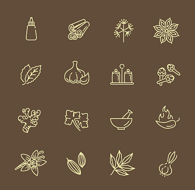 网页图标设置-香料，调味品和香草图片下载