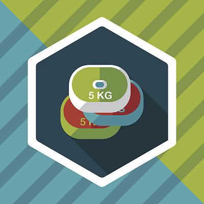 举重板与长阴影的平面图标，eps10图片下载