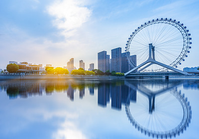 中国天津的标志性天际线图片下载