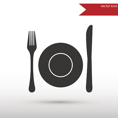 盘子，叉子和刀。图片下载