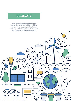 生态线设计宣传册海报模板A4图片下载