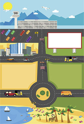 城市与海滩环境图片下载