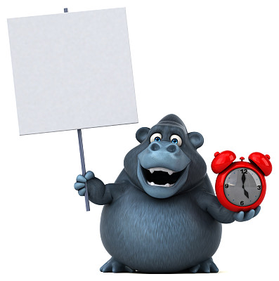 有趣的大猩猩- 3D插图图片下载