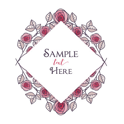 玫瑰矢量框图片下载