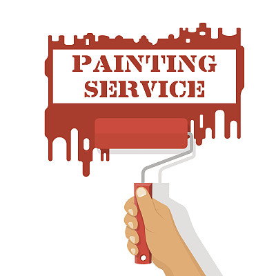 手里拿着油漆滚筒的男人图片下载