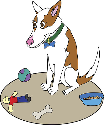 牛狗坐下来的卡通图片下载