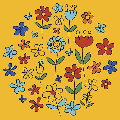 向量集涂鸦花图片下载