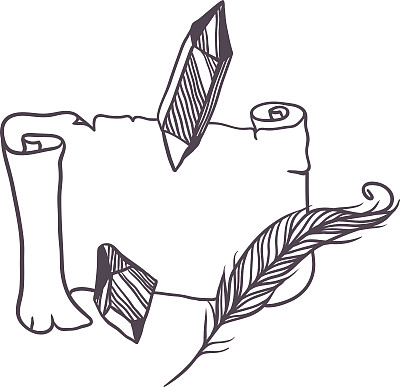 旧纸卷轴矢量插图。图片下载