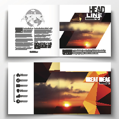 为宣传册、杂志、传单制作年度报告业务模板图片下载