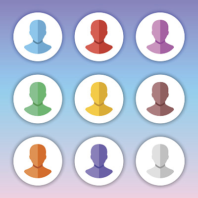 向量化身图标集。平面设计矢量图标集素材图片