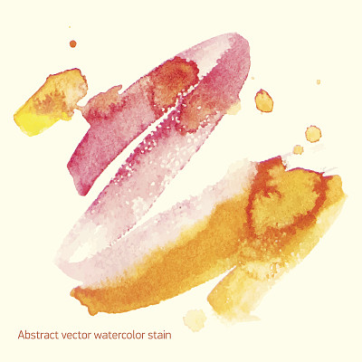 水彩涂抹，矢量描边插图图片下载