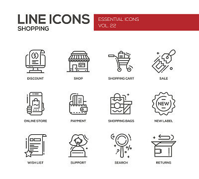 购物系列设计图标集图片下载